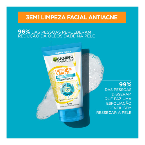 Garnier Skinactive Uniform & Matte Antiacne 3 Em 1 - Esfolia