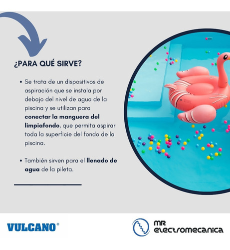 Virola Vulcano Pileta Fibra De Vidrio Rh 1 1/2 Pulgadas
