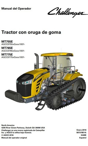 Manual Operador Tractores Challenger Mt755e, 765e Y 775e