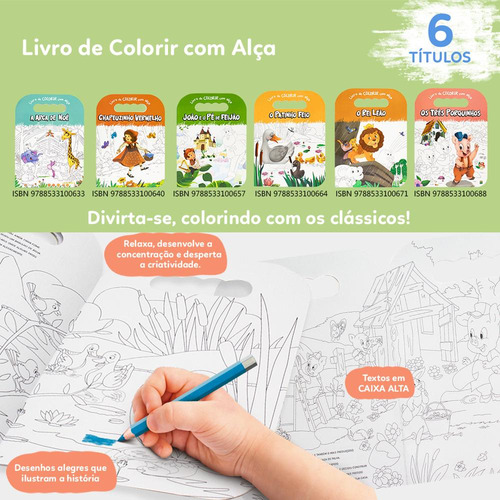 Livro De Colorir Com Alça: Chapeuzinho Vermelho, De Todolivro. Colorir Com Alça Editorial Brasileitura, Capa Mole, Edição 1 Em Português, 2023