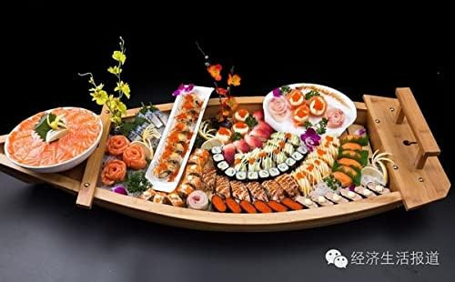 Japanbargain 1583, Placa De Forma De Bote De Sushi De Madera