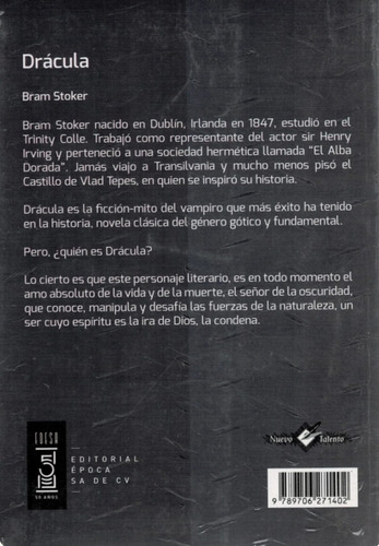 1 - Libro Drácula / Autor Bram Stocker - Libro Mediano