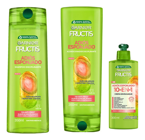 Rutina Capilar Fructis Adios Esponsajo Garnier