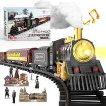 Comprar Tren Para Arbol Navidad Vagones Humo Locomotora 25
