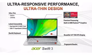 Laptop Acer Swift 3 Thin & Light , 14 Full Hd Ips, Amd Ryze