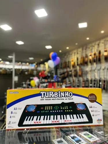 Teclado Infantil Mini Turbinho + Microfone + Fonte Oferta!