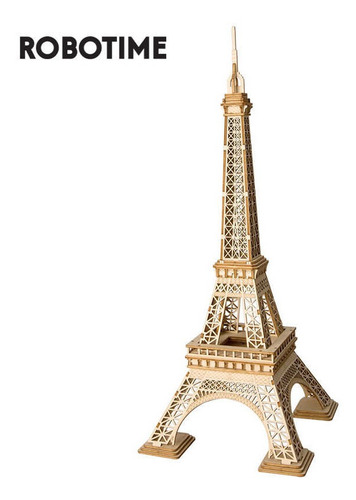 Imagen 1 de 2 de Torre Eiffel Decorativa Robotime Tg501 Armable Madera 