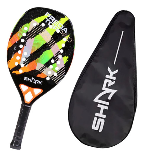 Raquete De Beach Tennis Shark Predator 2025 - 22mm + Capa Cor Preto
