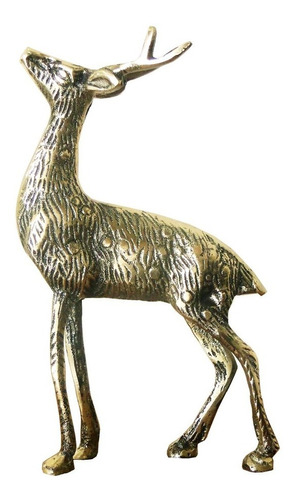 Veado Em Bronze Coleções Animais Selvas Bicho Decoração Mato
