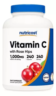 Vitamina C 1000 Mg Con Rosa Mosqueta 25 Mg Con 240 Capsulas Sabor Sin Sabor