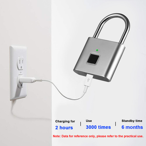 Candado Huella Dactilar Recargable Sin Llave Ip56 Impermeabl