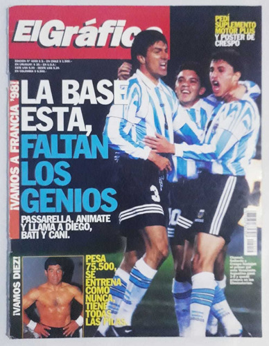 El Grafico 4059 - Argentina Eliminatorias Mundial 98 Fs