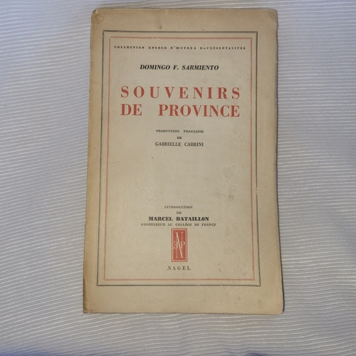 Souvenirs De Province Domingo F Sarmiento Edit Nagel Frances