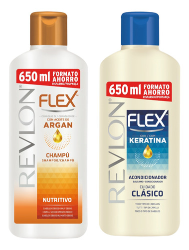 Kit Revlon Flex Sh Nutritivo Argan E Cond Clássico 2x650ml