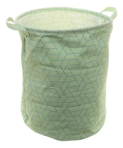 Cesto Organizador De Poliéster Chevron Verde/cinza 35x45cm Cor Verde-claro