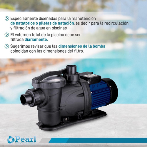Imagen 3 de 12 de Bomba Pileta Autocebante Pearl Pool Ii 50m 0.5 Hp