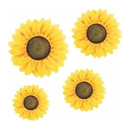 4 Piezas Extraibles Calcomanias De Pared 3d Girasol Etique