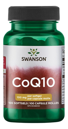 Coq10 (coenzima Q10) 100mg 100 Capsulas Blandas Swanson