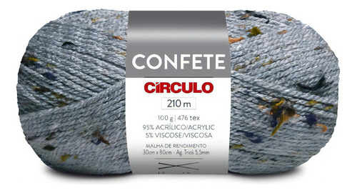 Lã Confete 100g Circulo - Tricô / Crochê Cor 8045 - Perla