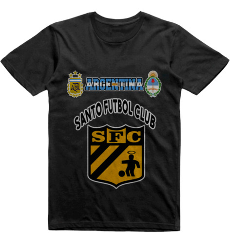 Remera Infantil Negra Santo Futbol Club Viedma