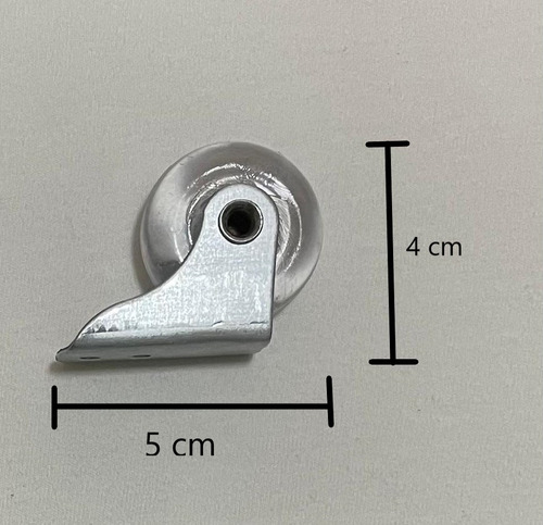 Kit 4 Rodinha Fixa Móveis Mini Rodízio Roda Silicone Cristal