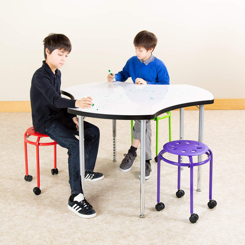 Taburetes Apilables Móviles Coloridos Para Niños Con Ruedas Azul, Verde, Rojo, Púrpura