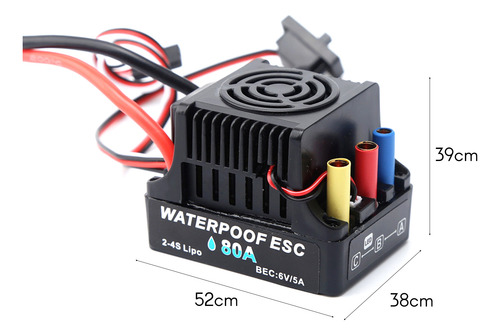 Controlador Eléctrico Esc 2-4s Sin Escobillas De 80 A, Enchu