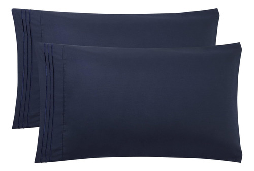 Piccocasa Fundas De Almohada Azul Marino Tamaño Estándar Jue