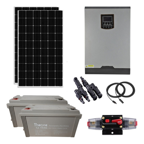 Kit Solar Fotovoltaico Casa Cabaña Inversor 2000w Off Grid 