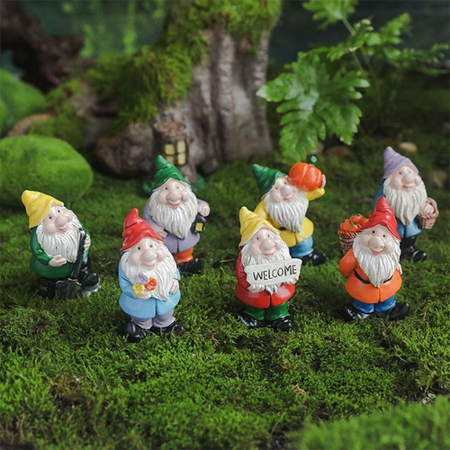 2 Minifiguras De Gnomos Multicolores