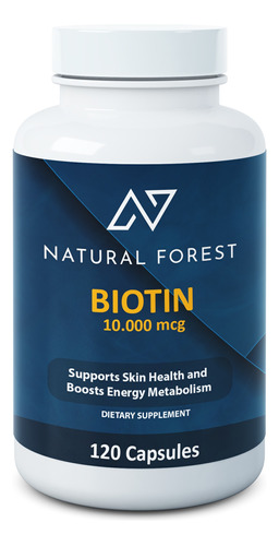 Biotina 10.000 Mg 120 Softgel Americana Natural Forest
