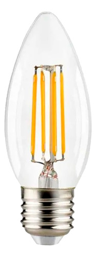 Lampara Vela 4w Vintage Filamento Dimerizable Apto Foco E27 Luz Blanca cálida
