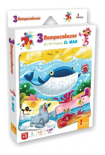3 Puzzle Rompecabezas + 2 Hojas P/ Colorear Animales Bontus