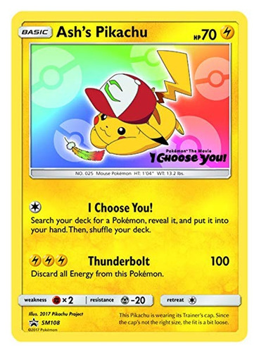 Pikachu De Ash - Sm108 - Promo - Sm Negro Estrella Promos