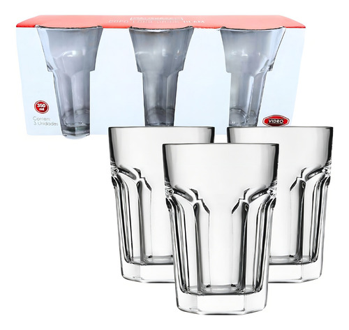 Copo De Vidro Resistente Para Bebidas Restaurante 3 Unidades