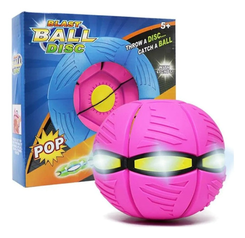Pelota Saltarina Lanza Disco Frisbee Volador Con Luces Azul Azul