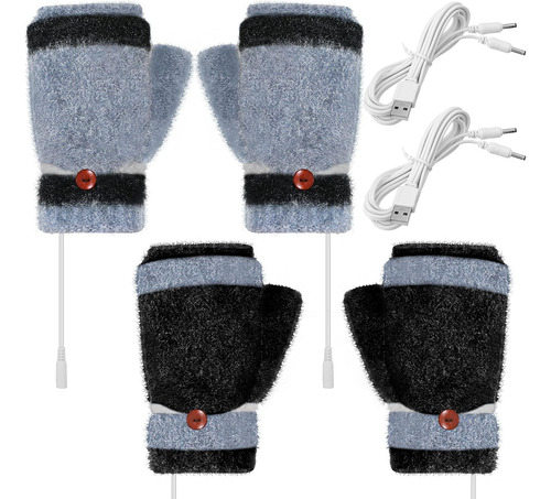 Luvas Aquecidas Por Usb 2 Pares De Luva De Aquecimento Quen