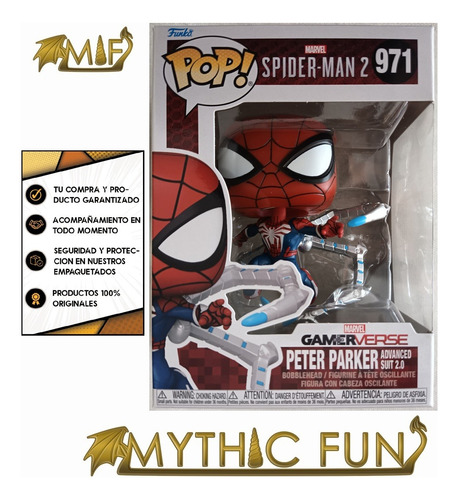 Funko Pop Spider-man 2 - Peter Parker Advanced Suit 2.0 971 (Usado)