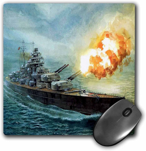 Mouse Pad Pintura Del Acorazado Bismarck 8 X 8 Pulgadas