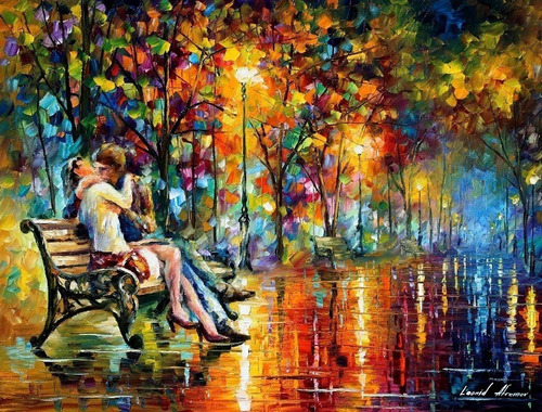 Poster Foto Leonid Afremov 60x80cm Obra Arte Paixao Da Noite