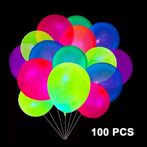 Globos De Neón Uv Fluorescentes Para Fiestas, 100 Piezas