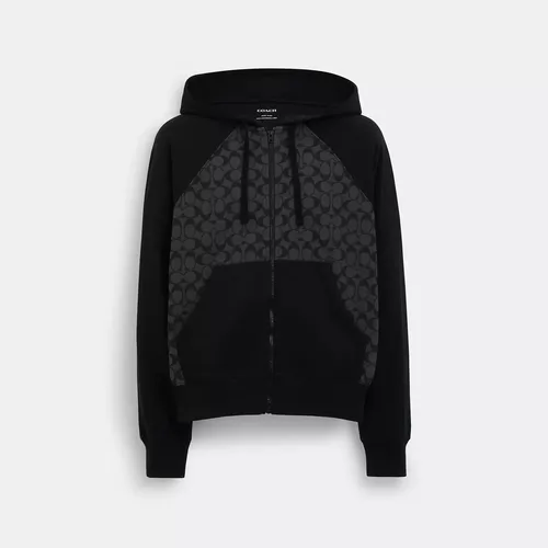 Coach signature zip hoodie hotsell