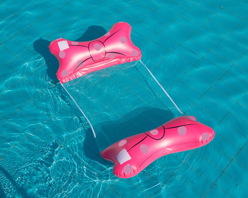 Boia Rede De Piscina Inflável - Divertida Flutue Na Água Cor Rosa