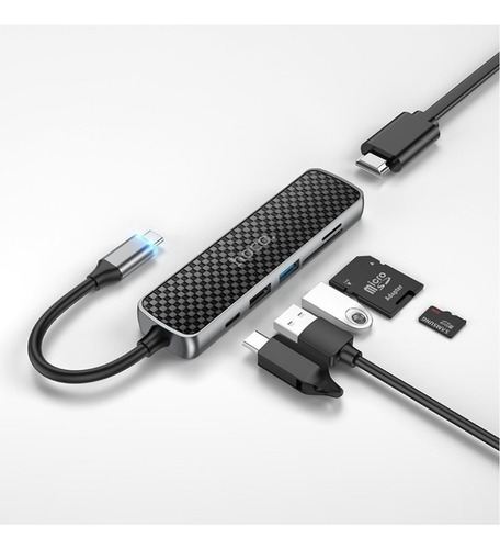 Hub Hoco Hb24 Multifunción 6 En 1 Usb-c 4k Carga Rápida