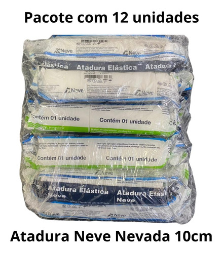Atadura Nevada Elástica 10cm X 2,20cm Neve Pct C/ 12un Neve