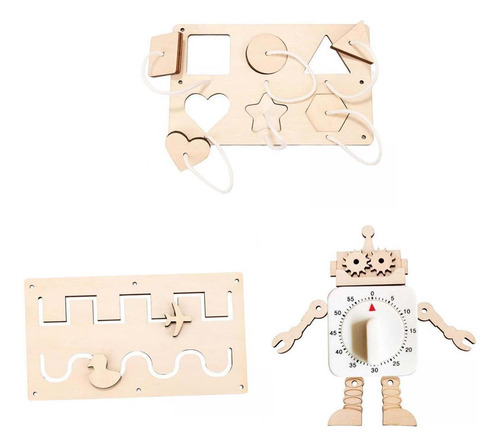 Tablero Ocupado Montessori De 3 Uds., Accesorios De