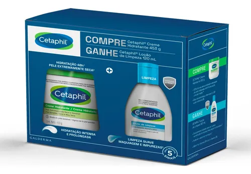 comprar Kit Creme Hidratante 453g e Loção De Limpeza 120ml Cetaphil