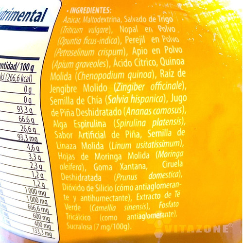 Imagen 3 de 7 de Jugo Verde Mix Quinoa Jengibre Piña Apio Spirulina Nopal 2kg