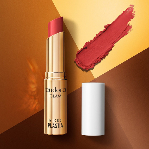 Lápiz labial Eudora Glam microplástico rojo rubí, 3,3 g