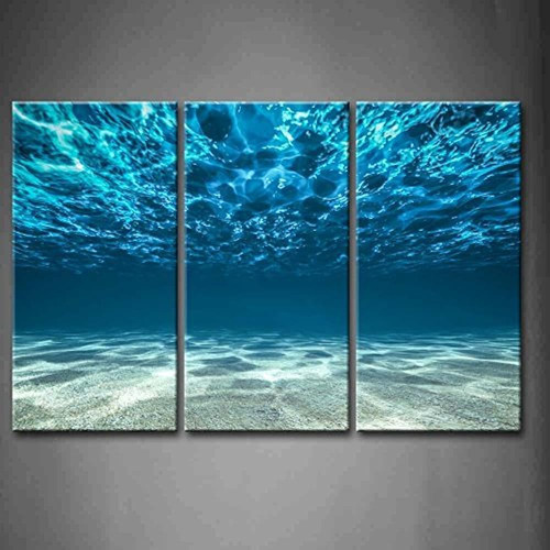 Pintura De Arte De Pared De 3 Paneles De Mar Azul Océano Sob